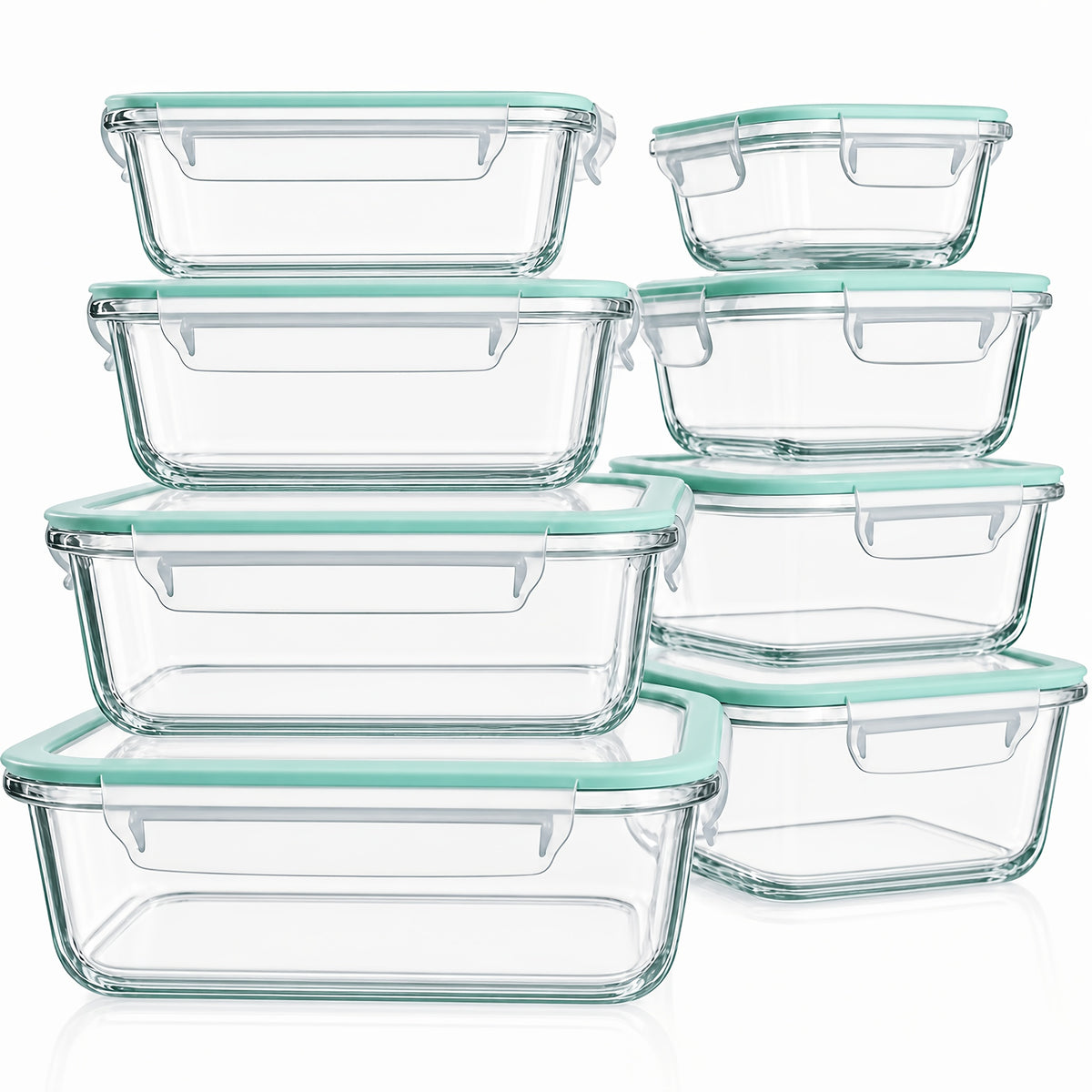 24/16pcs (12/8 Lids+12/8 Containers) Sealed Glass Food Storage Container, Outdoor Picnic, Lunch Box, Microwave, Oven, Perfect For Salads, Fruits, Vegetables, And Sandwiches, Lunch Box | Sealed Storage | Durable Glass, Food Storage Container