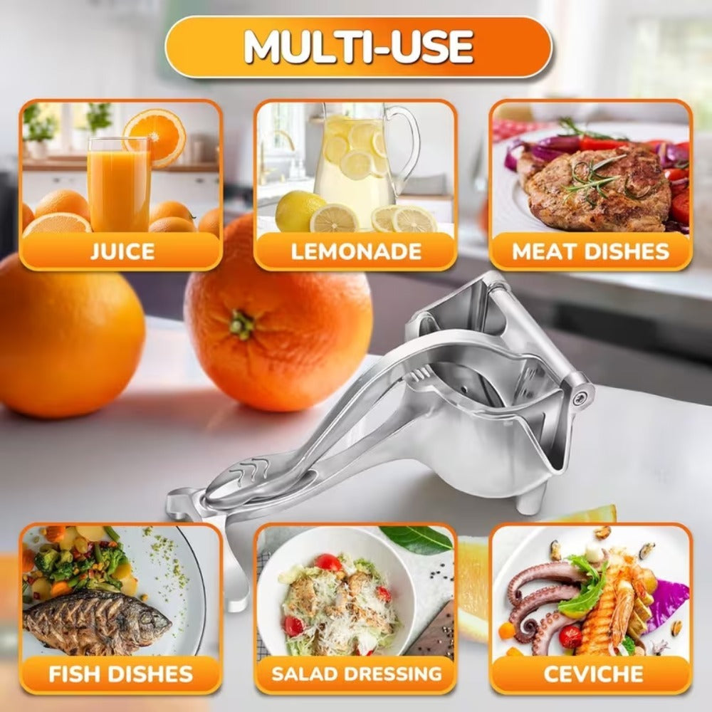 High-Quality Heavy-Duty Metal Manual Juicer, Equipped with an Additional Filter. Handheld Citrus Juicer for Extracting Juice from Lemons, Oranges, Apples, Cucumbers, And Watermelons. Kitchen Tool