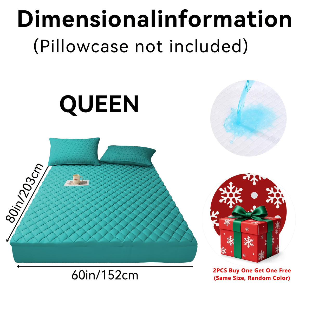 Buy One, Get One Free, 2pcs (Any One Color + Another Random Color) Non-Slip Mattress Protector, Luxury Bed Cover With Deep Pocket, Bed Bug Mattress Protector, Queen And King Sizes, Suitable For Hotel, Dorm Essentials, Father'S Day Gift For Family An