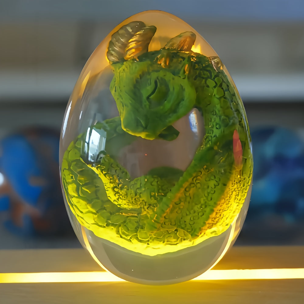 Transparent Resin Statue Dragon Egg Dinosaur Souvenir Craft Home Decor Birthday Christmas New Year Gifts