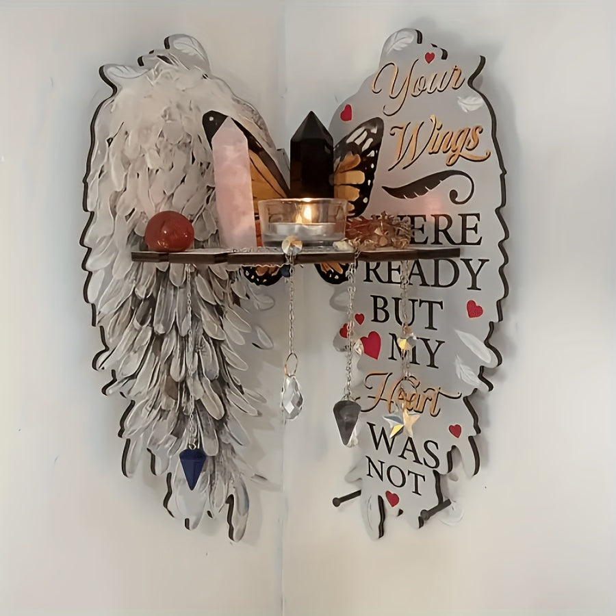 [Angel Wing Corner Shelf] Valentine's Day Decoration Home, Bedroom, Living Room, Bathroom Angel Wing Corner Shelf Decoration, 1 Bohemian Style Vintage Angel Wing Corner Shelf, Suitable for Various Room Types, No Need for Electricity
