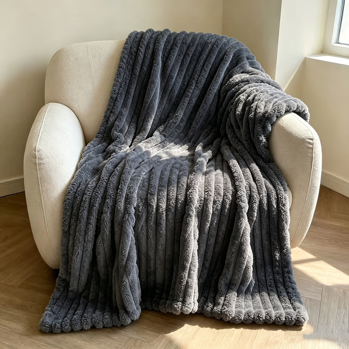 Ultra-Soft Thick Fleece Blanket | Multi-Color, 3D Faux Rabbit Fur, Double-Sided, Ideal for All Seasons, Home, Office, Travel, Camping, Gift for All Occasions