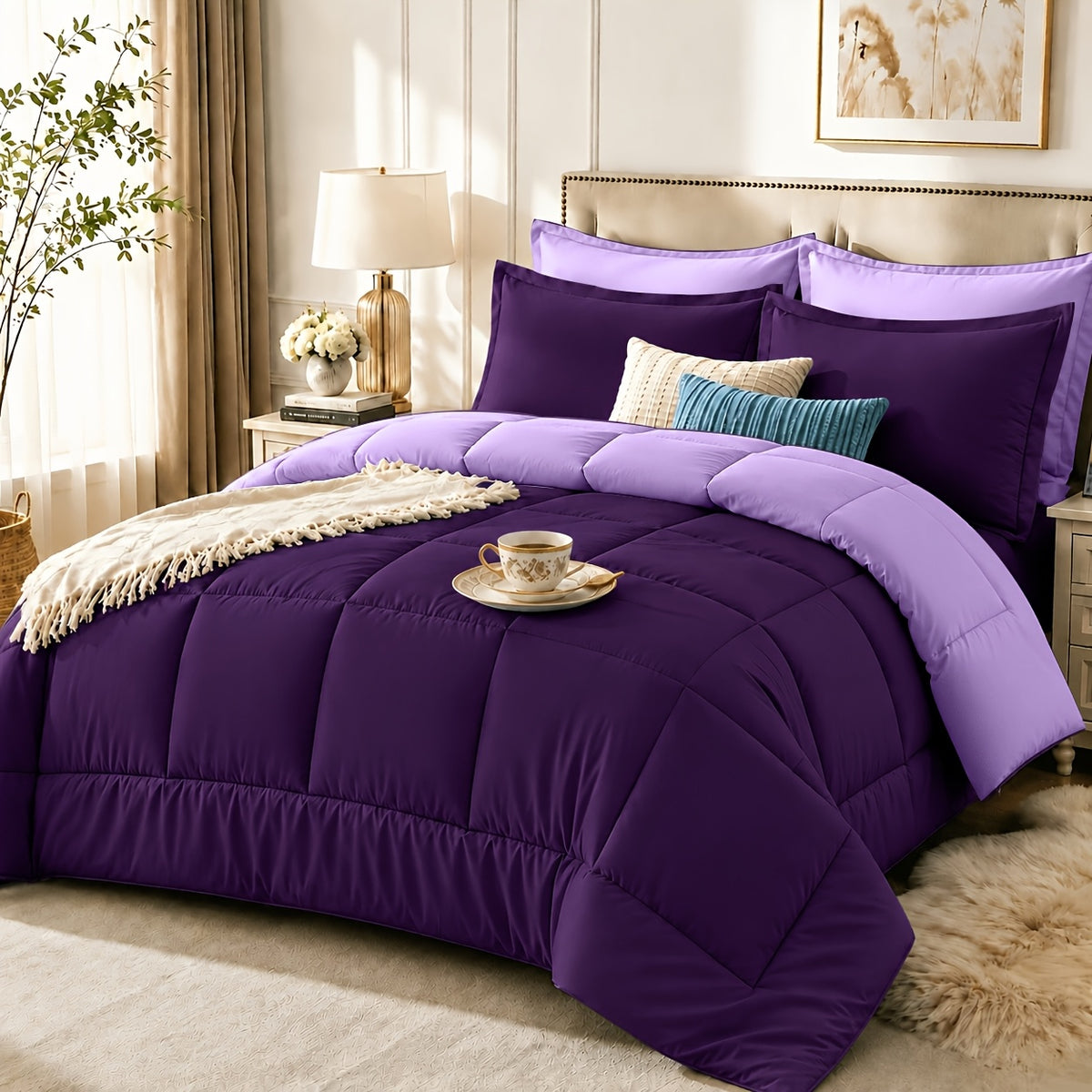 2/3pcs Summer Comforter-Double-Sided Tech Fabric, Large & Extra-Large Bed Bedding Sets, Lightweight Comforter-Soft Breathable For Hot Sleepers&Night Sweats-Elegant Bedroom For Couples & Solo Users, 1Comforter, 1/2Pillowcase, Random Color