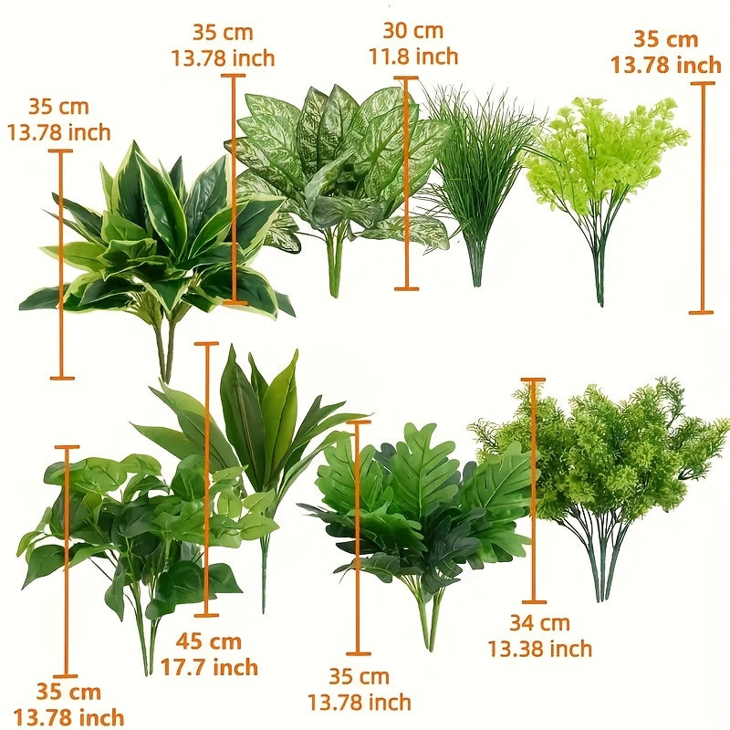 18 Pack UV Protected Artificial Boxwood Fake Stems, Outdoor Faux Plastic Greenery for Indoor Outdoor Hanging Garden Porch Window Box Home Wedding Farmhouse Decor - Christmas And Thanksgiving's Day Gifts Spring Decoration