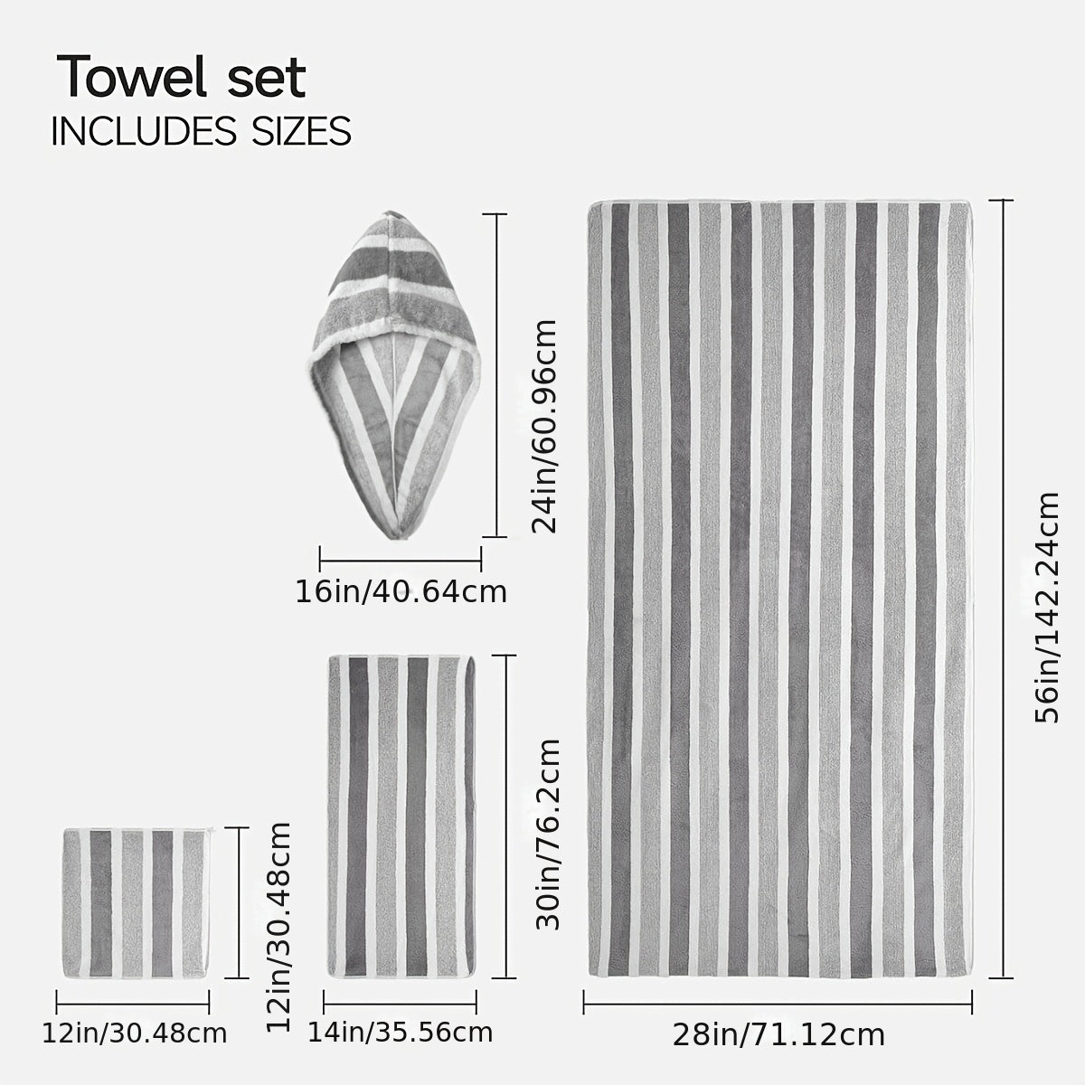 [Ultra-Soft Towel Set] 12/8pcs Towel Set, Ultra-Soft Towel Set with Excellent Absorbency And Quick-Drying Performance, 8pcss Include (1 Large Bath Towel, 2 Medium Bath Towels, 4 Small Bath Towels, 1 Hair-Drying Towel)