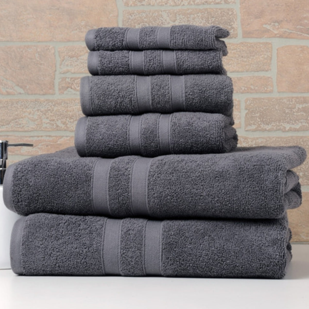 6 Piece Egyptian Cotton Towel Set . The set is made of 100 Egyptian cotton known for its softness, absorbency, and durability. These towels make an ideal complement to any bathroom whether you use it to pamper yourself or reserve it for special guests. Th