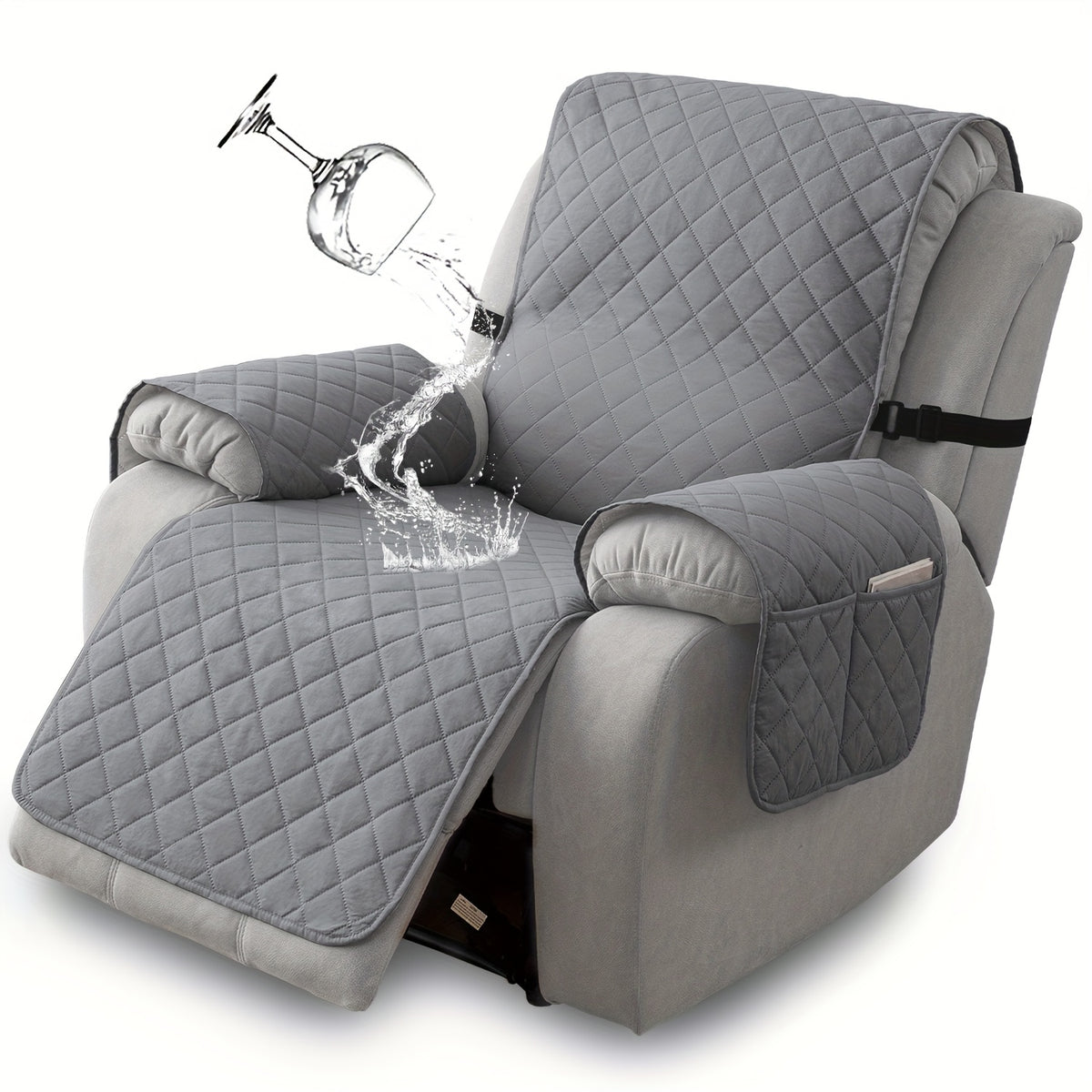 1pc 100% Non-Slip Recliner Chair Cover Sofa Slipcover, Pet Cover For Large Recliner With Elastic Straps, Washable Chair Seat Cover Recliner Chair Furniture Protector, Recliner Compatible, Valentine'S Day Home Decorations