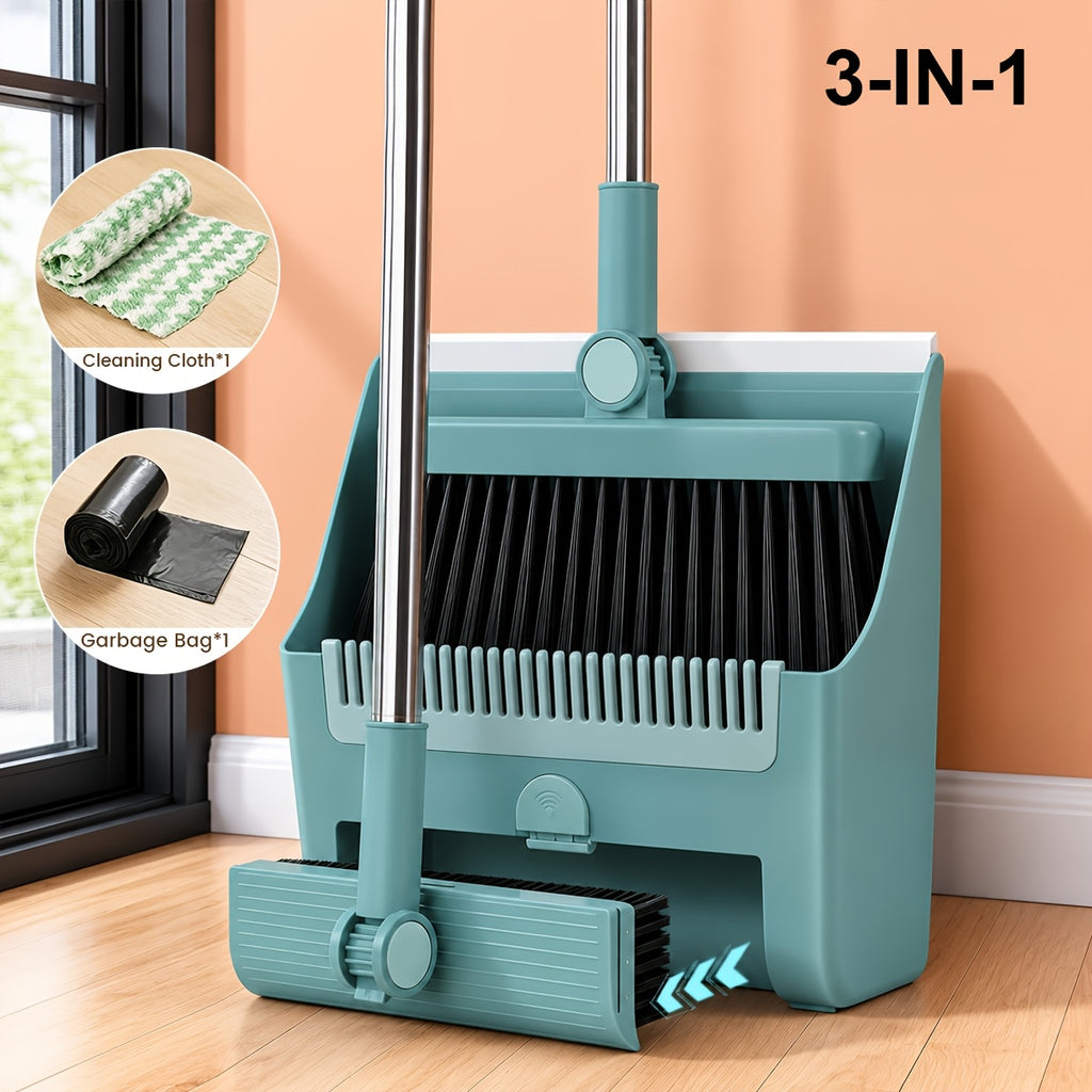 2-In-1/3-In-1/4-In-1 Broom with Dustpan Combo Set, Non-Stick Hair Cleaning for Hard Floors, Long Handle Sweeping for Living Room, Bedroom, Bathroom, Durable, Easy Storage, Rotatable, Foldable, Efficient Cleaning, Flexible Design, Fast Dust Removal