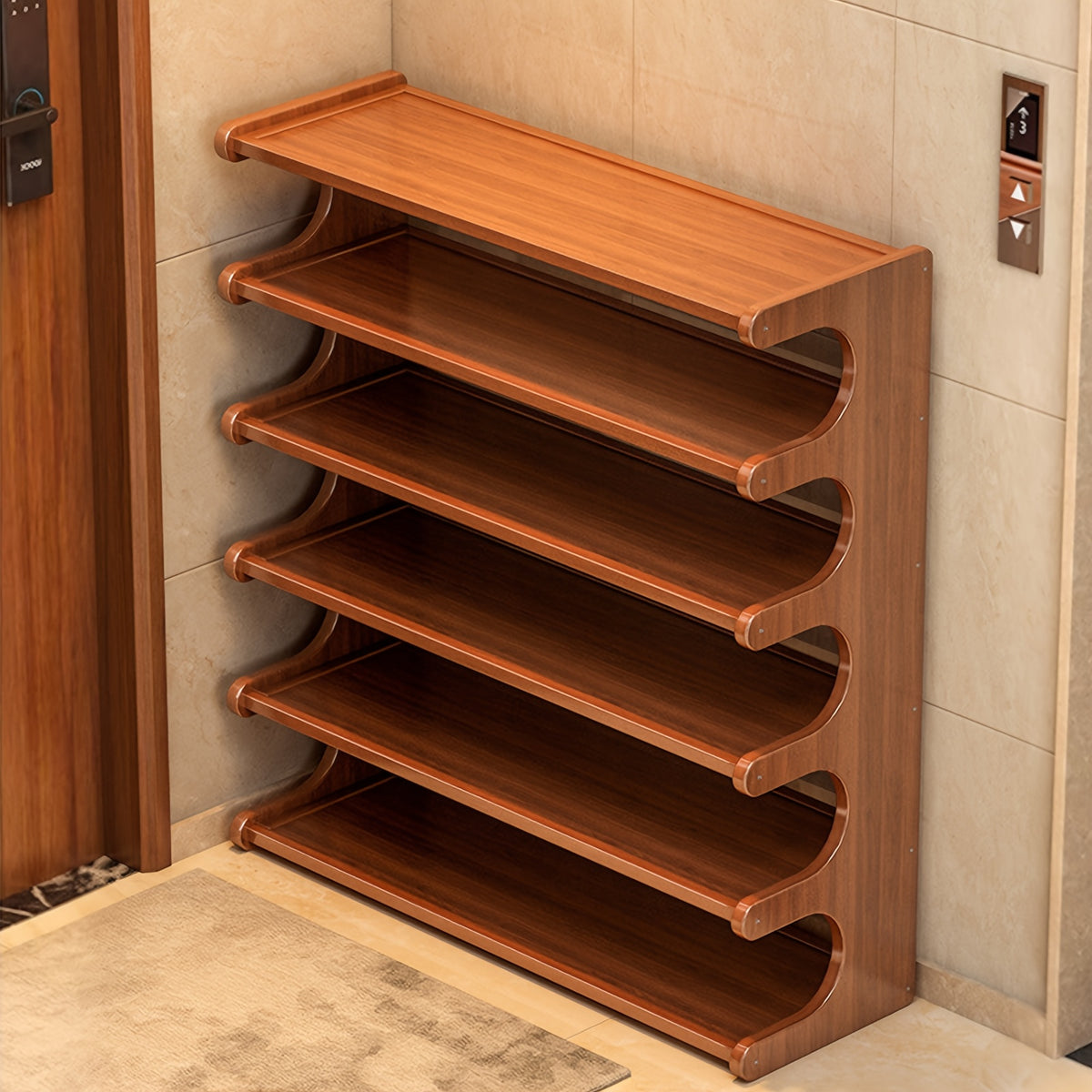 3/5/6 Layer Bamboo Shoe Rack, Bamboo Shoe Storage Solution, Multi-layer Independent Sorting Rack, Easy to Assemble, Saves Space, Suitable for Entrances, Living Rooms, Bedrooms, And Garages.