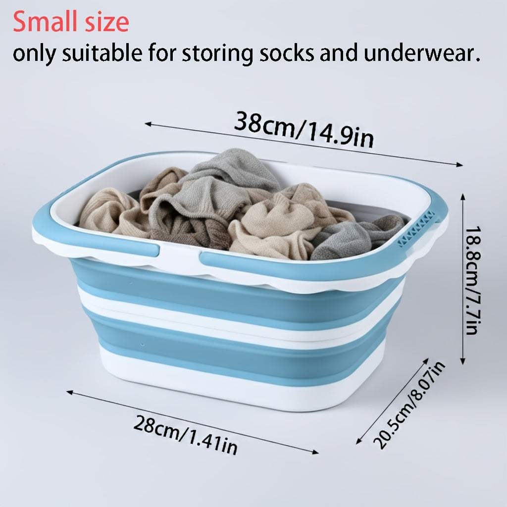Foldable Plastic Laundry Basket with Handles, Collapsible Laundry Hamper, Space-Saving Dirty Clothes Storage Organizer Bin, Portable Storage Basket for Bedroom Closet Bathroom, College Dorm Room Essentials, Apartment Must-Haves, Laundry Baskets