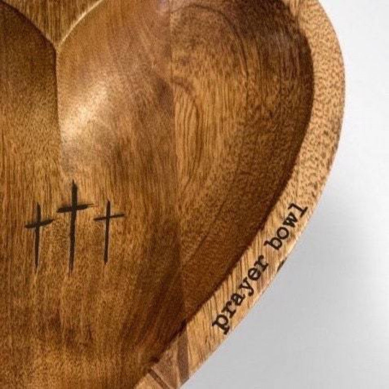 Easter Retro Wooden Heart Prayer Bowl And 30 Prayer Card Set, Handcrafted Decorative Bowl, Wooden Heart-Shaped Prayer Bowl with Carved Cross And "Prayer Text" -Perfect Home Decor, Kitchen Food Rack