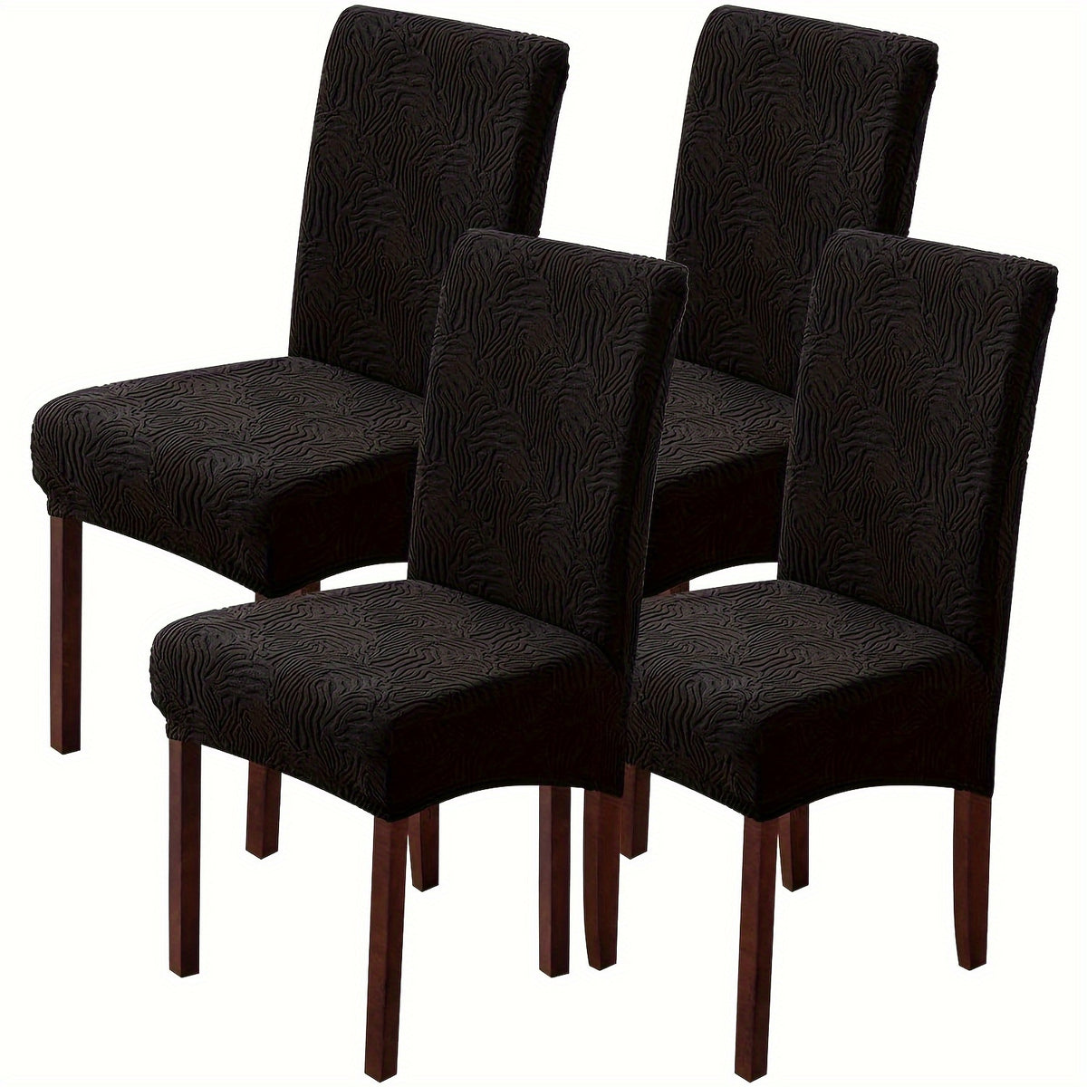 4/6pcs Chair Covers for Dining Room, Stretch Jacquard Dining Chair Slipcovers Removable Washable Chair Protector for Kitchen, Hotel, Restaurant