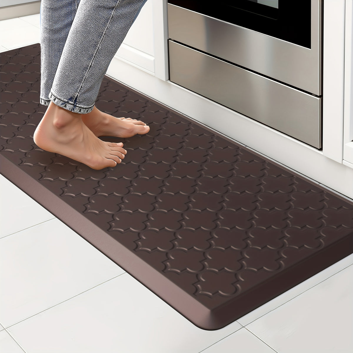 Kitchen Mat- Anti Fatigue Mats for Kitchen Floor- Non Slip Cushioned Rugs for Standing, Kitchen, Floor, Office, Sink, Laundry Room, Black