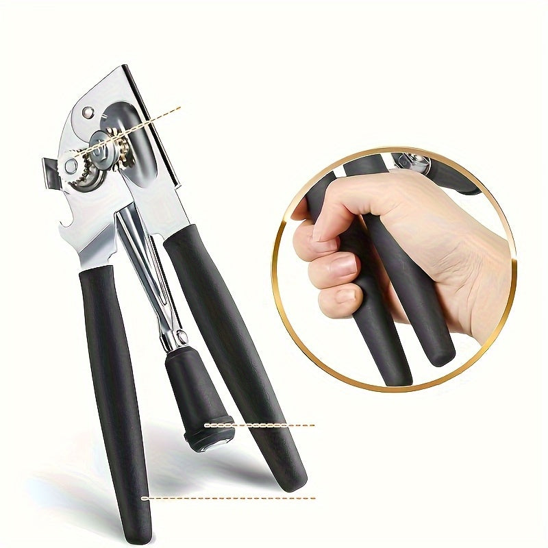 1pc, Manual Can Opener, Heavy-Duty Can Opener, Metal Structure with Extra Long Comfortable Handle, Easy-to-Use for large Knob, Suitable for Large Cans, for large Handheld Design