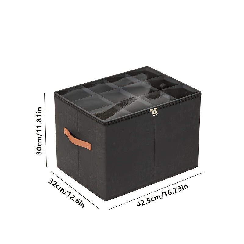 2pcs Wardrobe And Shoe Storage Set, Including A Large Shoe Storage Bin with A Transparent Lid And Reinforced Handles, And A Foldable Storage Bin Perfect for Boots, High Heels, And Sneakers, Room Decor, Closet Organizers And Storage