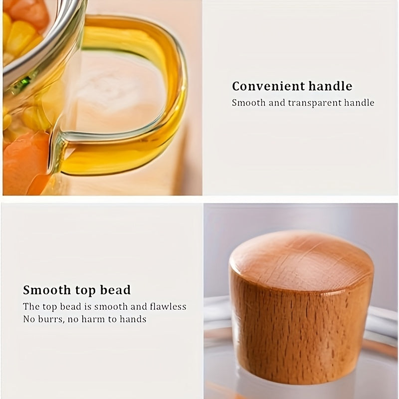 54Oz Borosilicate Glass Cooker with Yellow Handle Heat Resistant Transparent Soup Congee Pot Suitable for Stoves And Ovens Perfect for Families And Restaurants Perfect for Soups Milk Ramen More Easy Clean Odorless Kitchen Essential