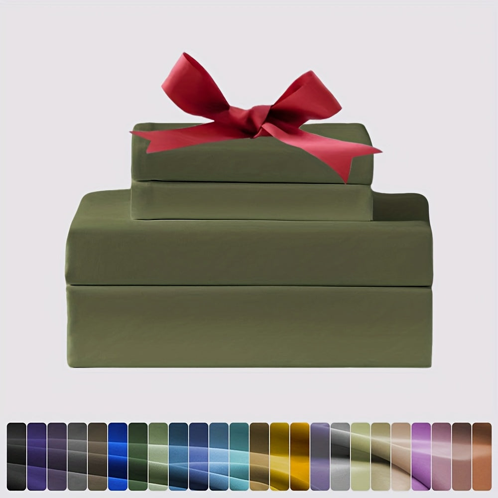 3/4pcs Ultra-Soft Microfiber Queen Size Cool Sheet Set - Hypoallergenic, Breathable with (14" - 17") Deep Pocket, Shrink & Fade Resistant - Includes Flat Sheet, Fitted Sheet, And 1/2 Pillowcases - Ideal for Queen & King Sizes - Gifts, Random Color