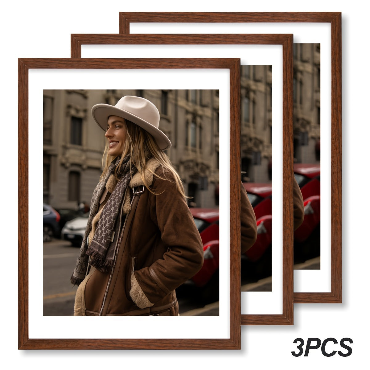 3pcs Classic Style 12x16in Vertical Oblong Poster Frames, Manufactured Wood Wall Decor for Bedroom and Office, Horizontal & Vertical Hanging, No Electricity Needed, Cute Room Decor, Multi-color, Photo Frames, Without Photo Paper