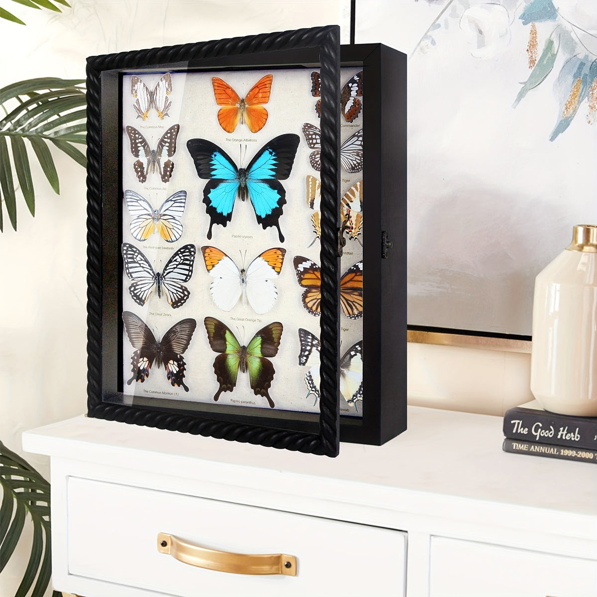 11X14/12X16 Shadow Box Frame with Linen Back - Large Rustic Memory Display Case for Flowers, Pictures, Championship Rings, Medals, Coins, Pins Collection And More, Including 4 Removable Shelves