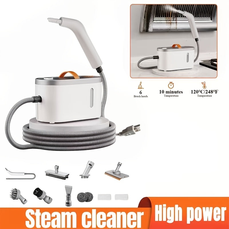 4.4bar High-Power Quick Heating Handheld Steam Cleaner - 6 Multi-Function Nozzles, Large Capacity and Dual Safety Auto-New Power Protection (Kitchen, Sofa, Floors, Bathroom, Air Conditioner, Refrigerator, Car), 47.34oz