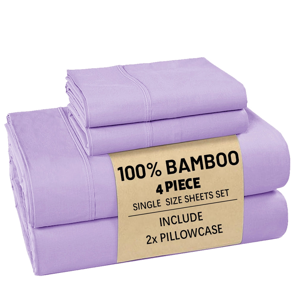 [Deep Sleep] 4/6pcs Bamboo Bed Sheet Set, Luxury Soft & Cooling Sheet Set For Hot Sleepers, 5 Star Hotel Experience Bed)Child Sheets Sets Deep Pocket Up To 16"Breathable Bedding For Room, Hotel 2200TC Bedding Sheets Queen Bed Sheets W/ Random Color