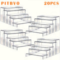 Clear Acrylic Display Risers Set, 10 or 20 Transparent Stands in Assorted Large Sizes for Collectible Figures, Jewelry and Perfume Displays