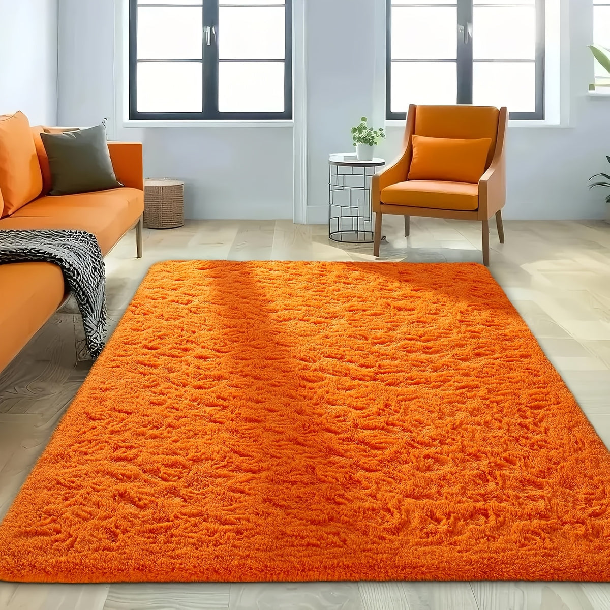 1pc Of Ultra Soft And Thick Fluffy Living Room Carpet, Non Slip, Soft, Comfortable, Fashionable, High-end, Available In Various Sizes And Colors. The Carpet Can Be Used for Bedroom, Dining Room, Living Room, And Office Decoration, Home Decoration