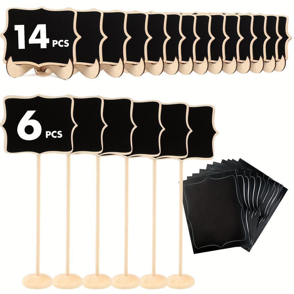 20PCS Elegant Mini Chalkboard Signs with Easel Stand - Perfect for Weddings, Parties, and Events - Includes Table Numbers, Food Signs, and Message Board for School Halloween Halloween,Christmas Halloween, Christmas