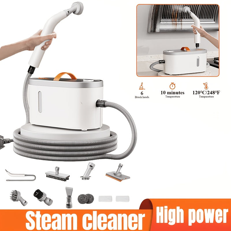 4.4bar High-Power Quick Heating Handheld Steam Cleaner - 6 Multi-Function Nozzles, Large Capacity and Dual Safety Auto-New Power Protection (Kitchen, Sofa, Floors, Bathroom, Air Conditioner, Refrigerator, Car), 47.34oz