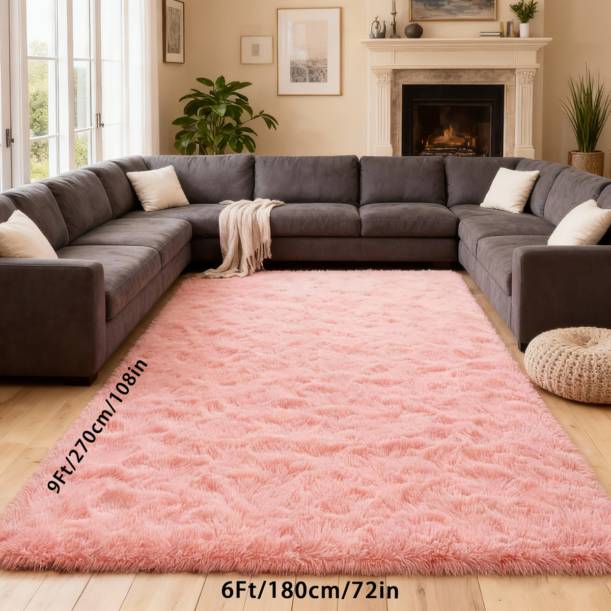 A Super Soft Thick Plush Carpet, Fluffy And Soft, Suitable for Bedroom Indoor Carpet, Non-Slip Soft Machine Washable Carpet,Ideal for Bedroom, Living Room,Study, Dorm,,Home Decor, Christmas Gift, Christmas Decor