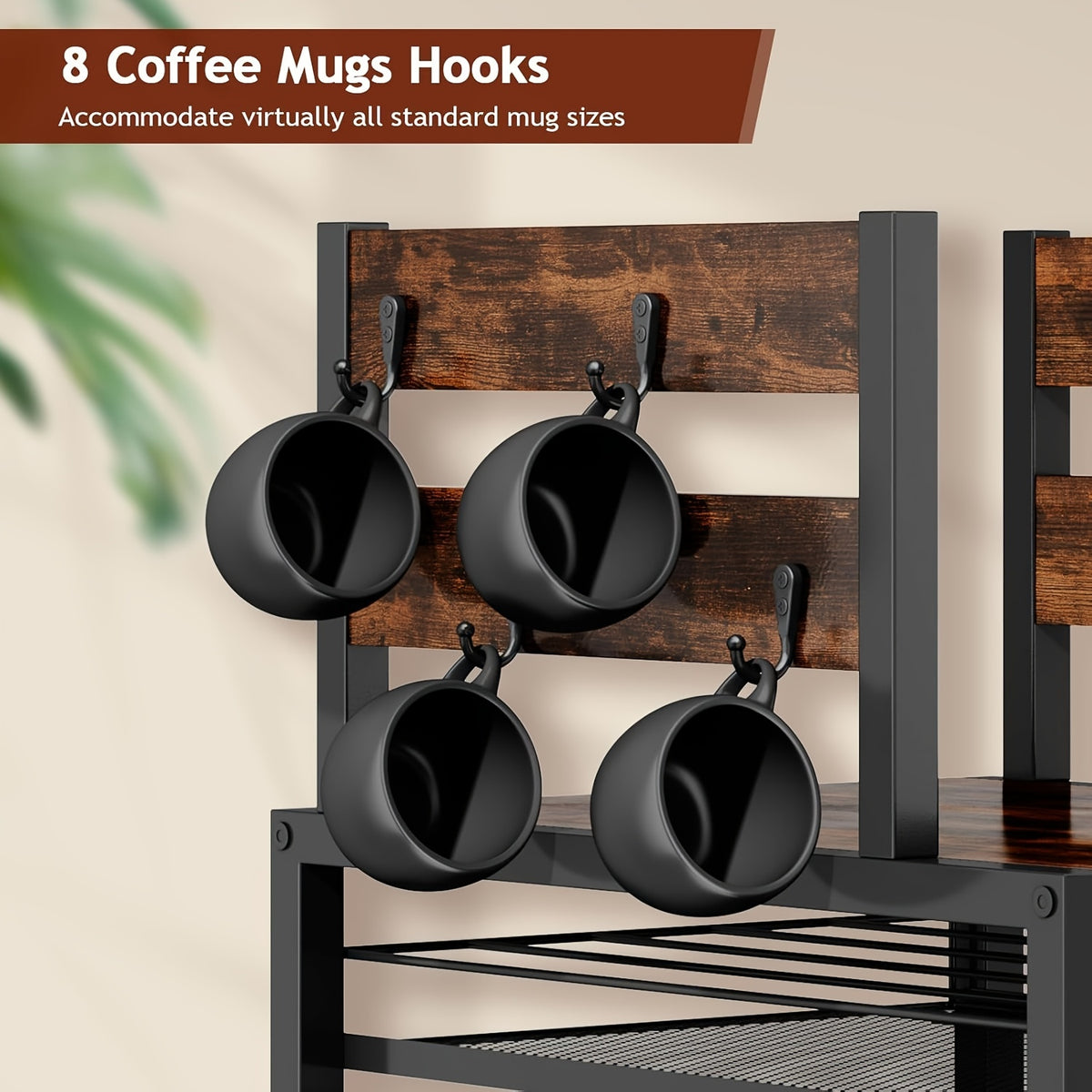 Double Deck Coffee Capsule Storage Rack & Mug Holder, Coffee Rack, K Cup Holder Drawer - Coffee Pod Organizer, Sturdy K Cup Storage Drawer With Mug Holder, 70 Capacity Pods, Home Kitchen Counter Organizer, Country Brown