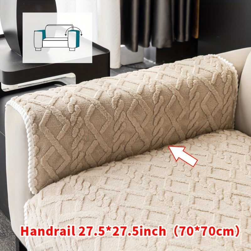 1pc Plush Sofa Mat, Pet Dog Friendly Sofa Cover, Couch Cover Plush And Delicate Soft Anti Slip Protection Sofa, Bedroom, Office, Living Room Decoration, Home Decoration Local Warehouse Send Out Goods
