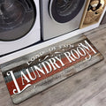 Washable Laundry Room Rug, Non-Slip Runner with Decorative Text Design and Multiple Color Options for Utility Room Floors and Everyday Home Styling