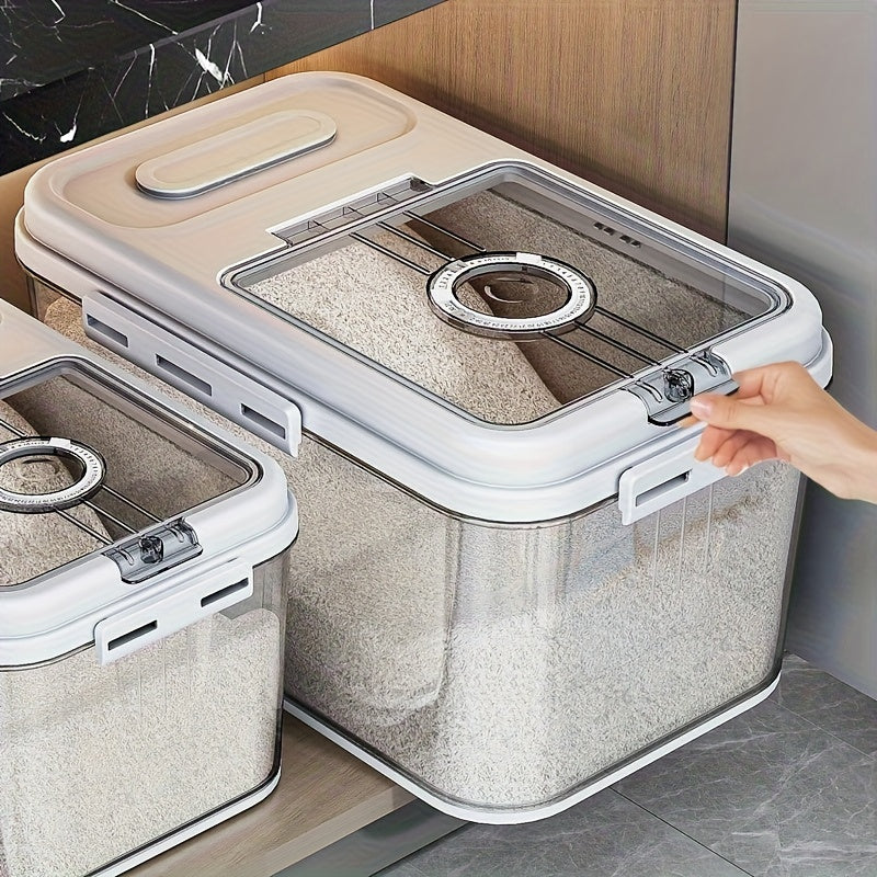 2 Sizes Airtight Food Storage Containers Set - 2, 85gal & 2, 06gal, PET Square Flip Top Rice Canister, Reusable, Insect & Moisture Proof, Hand Washable, Sealable Grain Dispenser for Kitchen Pantry Organization, Pantry Organization|Modern Kitchenware|Durab