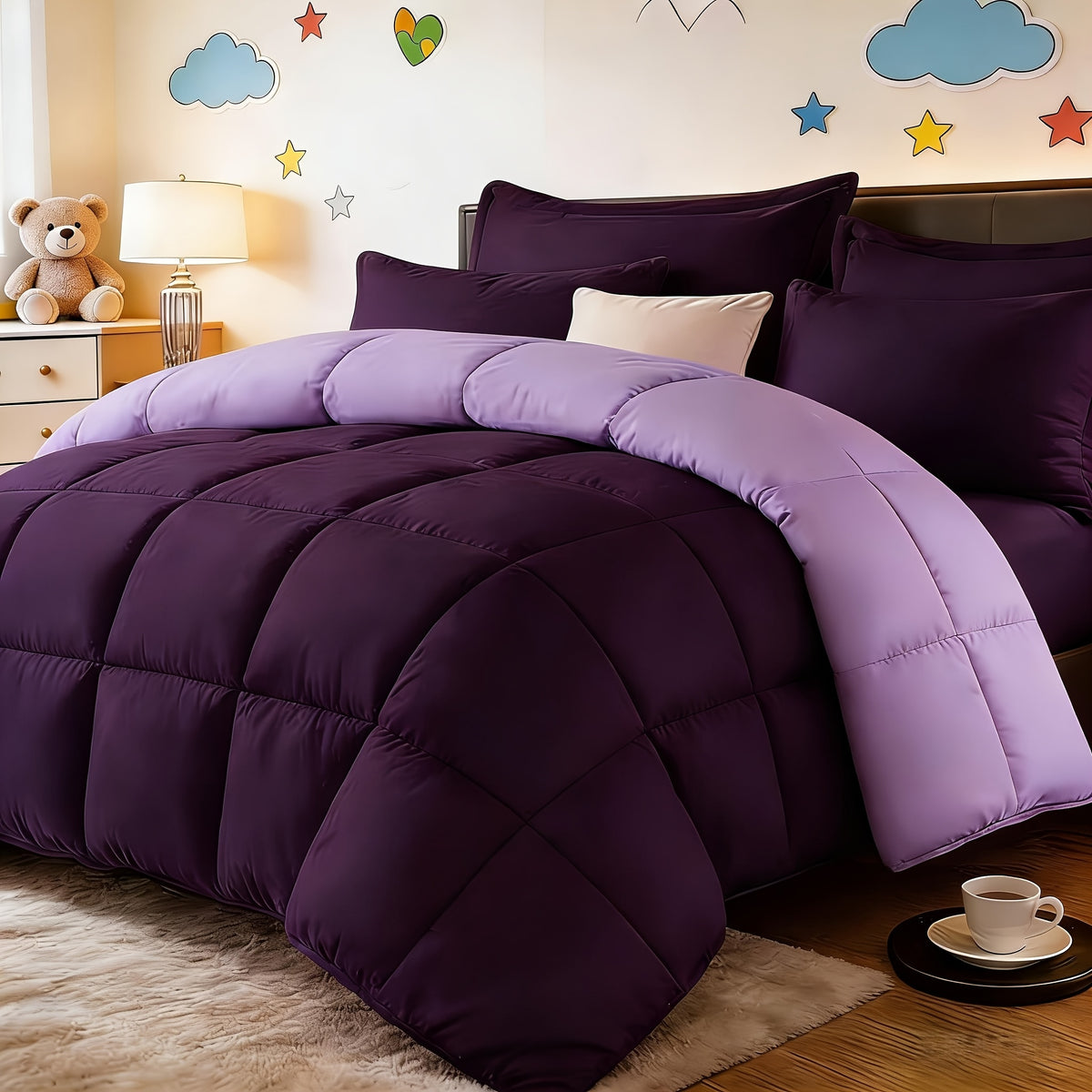 2/3pcs Red And Black bedding with All-Season Comforter, Available in Standard Double/King Double/Super King Sizes. Includes 1 Comforter And 1/2 Pillowcases, Suitable for Kids' Rooms, School Dormitories, Apartments