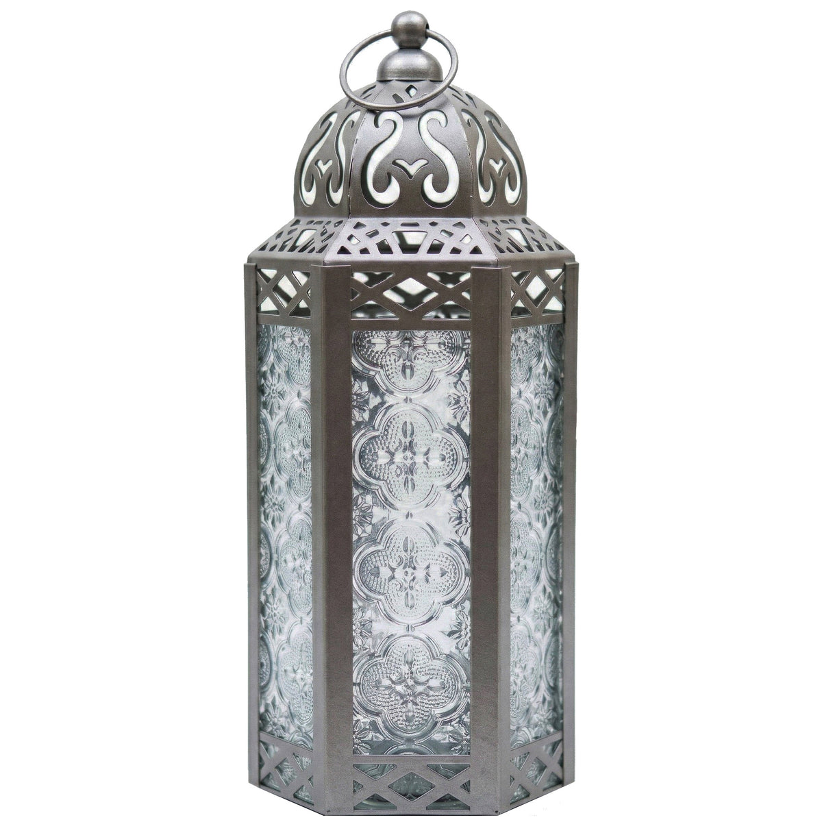 Decorative Moroccan Candle Lantern Holder, Medium, 10.5" Tall