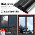Reflective Window Privacy Film, One-Way Daytime Mirror Tint with Static Cling Heat Control and Glare Reduction, 23.6 Inch Wide for Home Office Windows