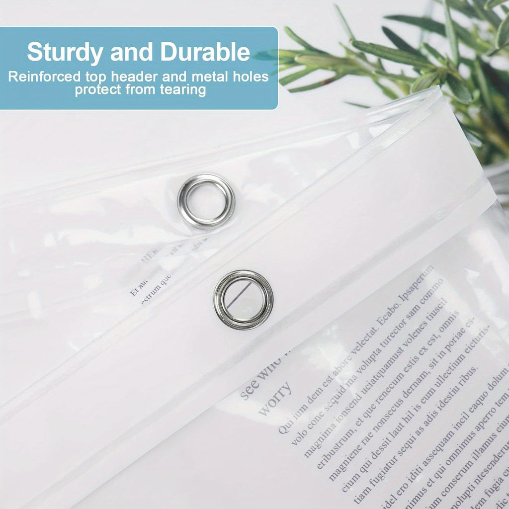 Bathroom Shower Curtain Plastic Shower Curtain Premium PEVA with Rust-Proof Grommets Clear 10G Bathroom Additions 80X80. Randomly Send Clothes Hooks