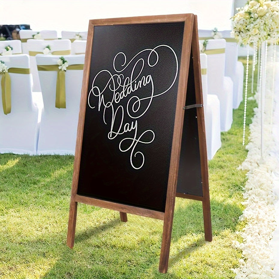 Double-sided Drawing Painting Board Magnet Wooden Standing Writing Blackboard A-Frame Chalkboard Restaurant Menu Display Sign for Coffee Shop Use Christmas Gift, 39 X20in Furniture for Home Free Shipping