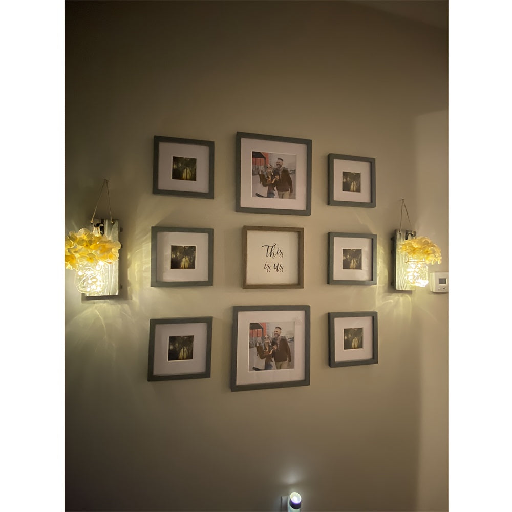 Decorative Mason Jar Wall Decor - Rustic Wall Sconces with Flowers - Farmhouse Home Decor (Set Of 2)
