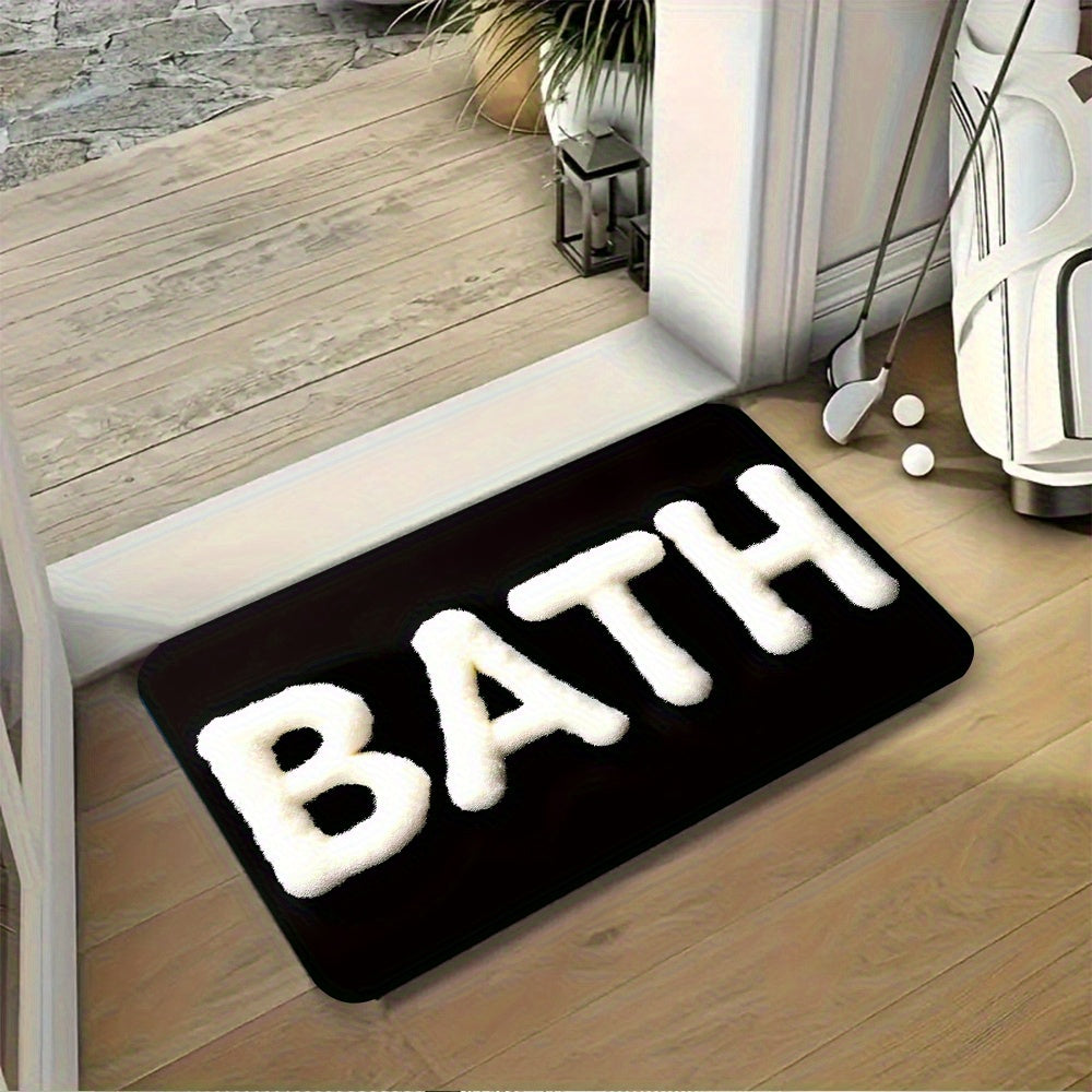 1pc Bathroom Theme Pattern Large Size Non-Slip Diatomaceous Earth Mat, Super Absorbent and Machine Washable, Suitable for Laundry Room and Entryway