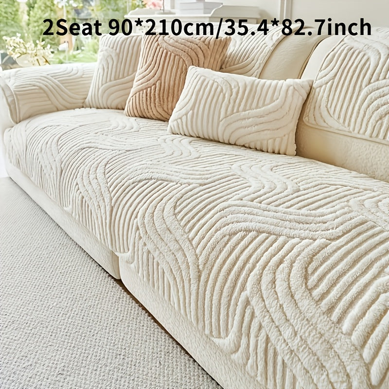 A Plush Non-Slip Sofa Cushion Cover: Luxury Modern, Pet-proof, Breathable, Stylish Home Decor for Living Room, Bedroom, Or Office.