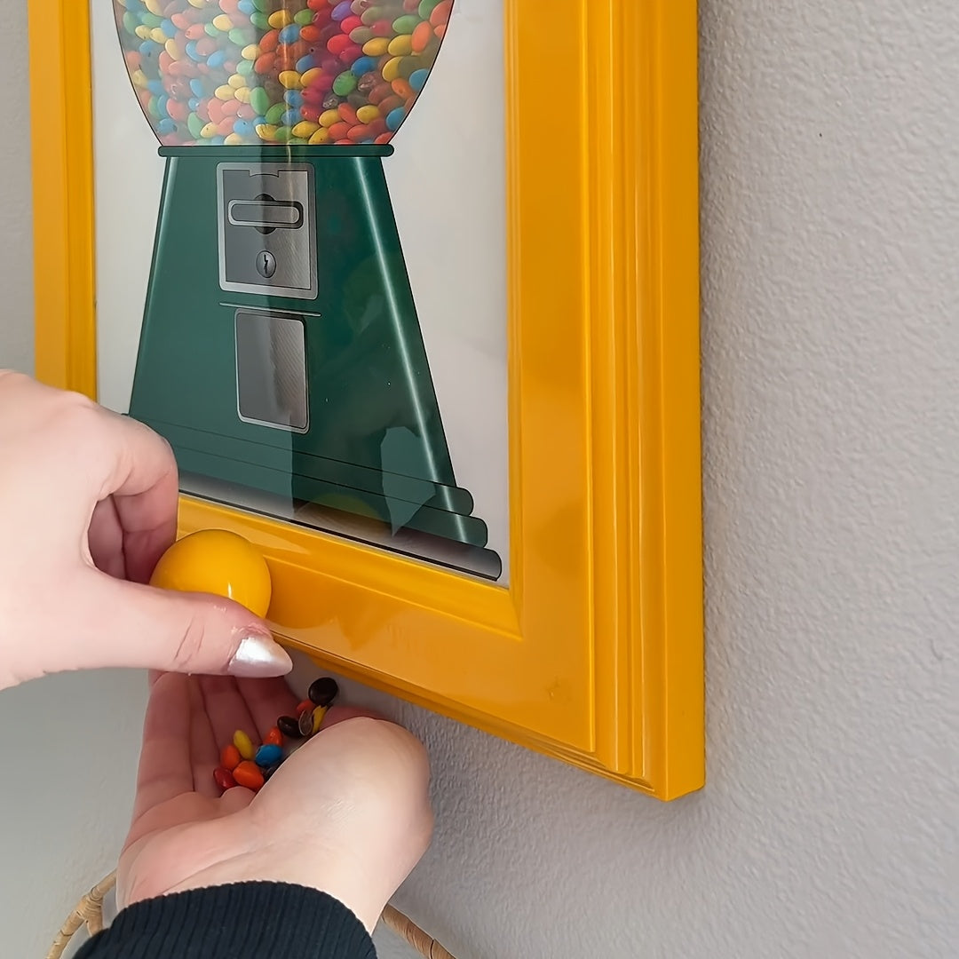 Wall-Mounted Square Photo Frame & Candy Dispenser with Picture Display Shelf - Horizontal Suitable for Candies, Nuts, Pet Treats Storage - Decor,, Office - Space-Saving Picture Frame and Treat Holder