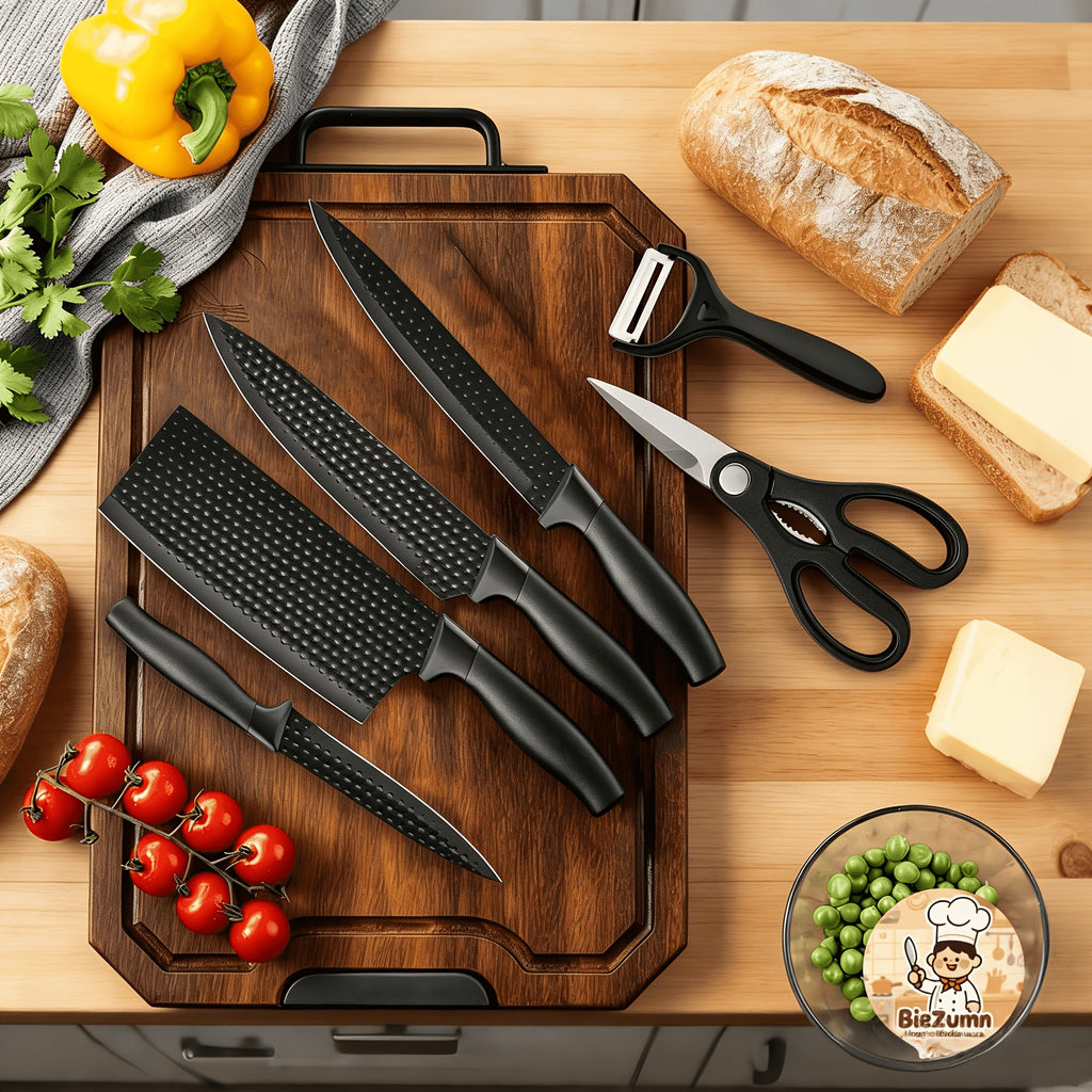 3/6/7pcs Professional Kitchen Chef Knife Set, Knife, Hotel Gift Visit, Outdoor Camping Car Knife Set, Chef Knife Utility Knifeing Knife Slicing Knife Fish Knife Butcher Knife Kitchen Scissors Boning Duck Fish Scissors