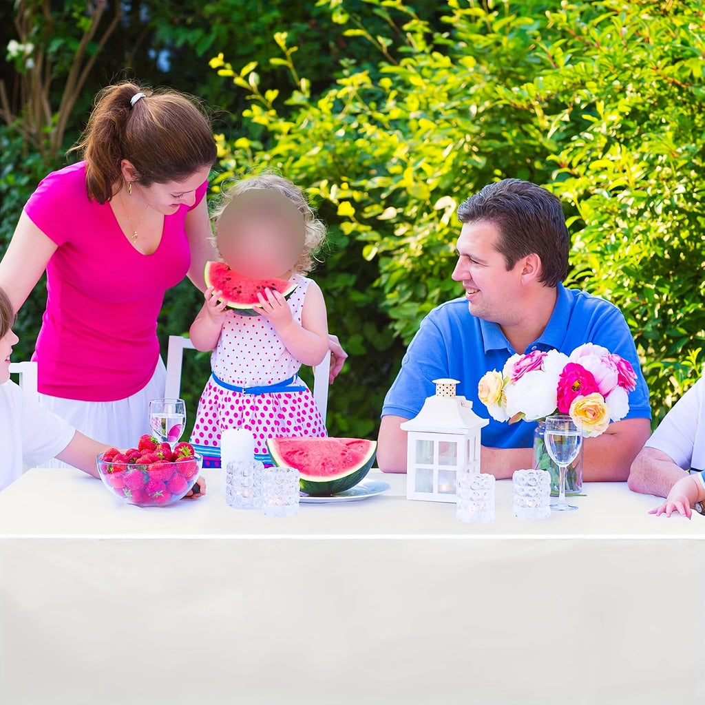 6 Pack Disposable Plastic Tablecloths 54"x72" - Vibrant Solid Colors for Indoor/ Outdoor Parties, Weddings, Birthdays, Christmas, Anniversaries & Gender Reveals - Durable Machine-Made Buffet Table Coverings, Disposable Table Cloth, Party Table