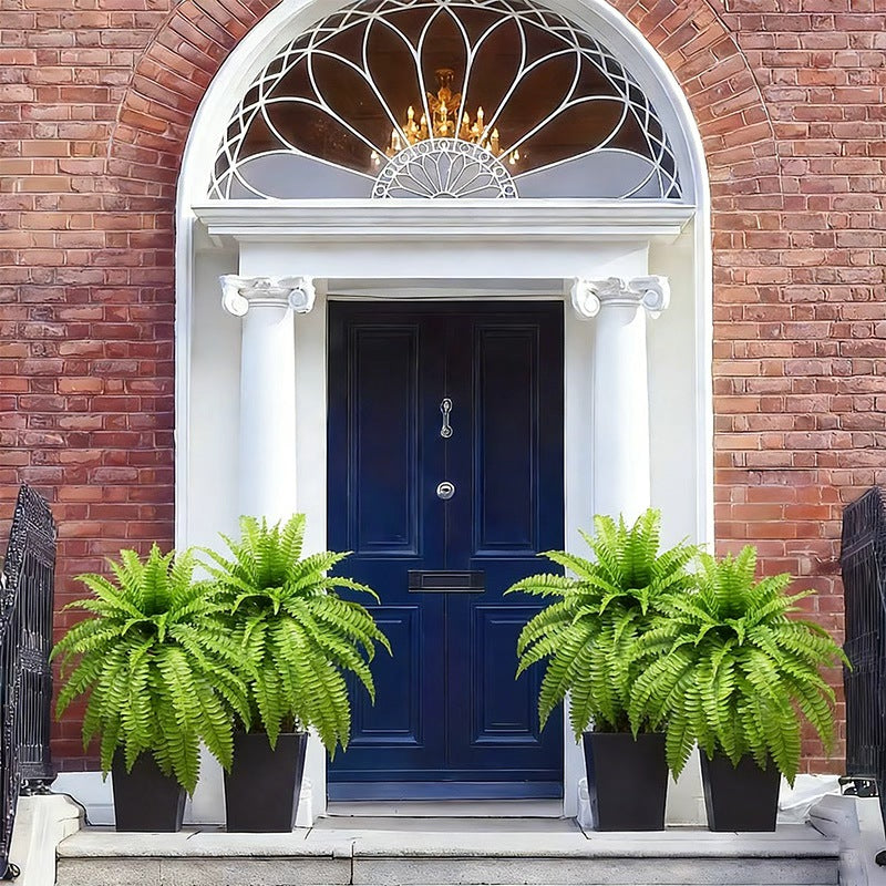 4pcs Large Realistic Artificial Boston Fern Plants Suitable for /Outdoor Use, Hanging Plastic Fake Ferns with Foliage - Maintenance-Free Housewarming Gift, for Home, Hotel, Decor, No Maintenance Required (No Container)