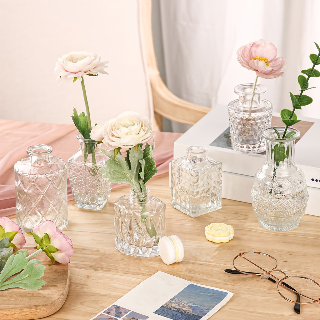 TOMNK 12/30/43/52/72Pcs Bud Vase, Party Centerpieces, Wedding Centerpieces for Tables, Mini Clear Bud Vases for Flowers, Small Flower Vases Suitable for Birthday Party, Anniversary, Wedding, Home Table Deco, Multiple Sizes