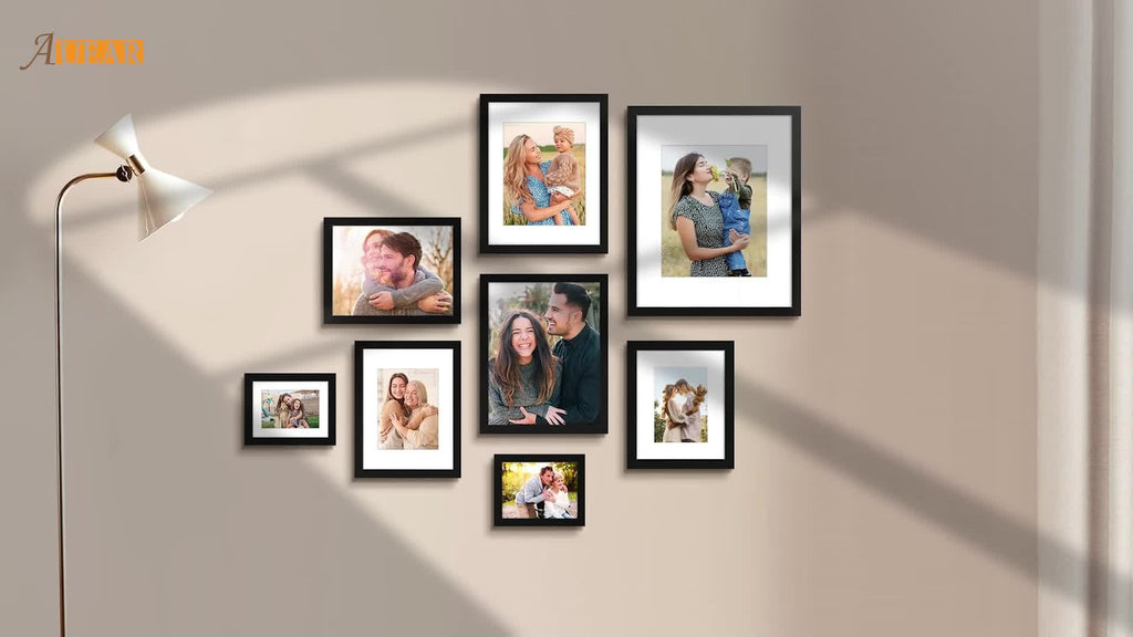 3 Pack 6x8/8x10/9x12/11x14/16x20 Picture Frames Set with Mat or without Mat, Engineered Wood Photo Frames with Plexiglass, for Wall or Tabletop Display - Gallery Wall Frames, Office Home Decor,Poster Frames