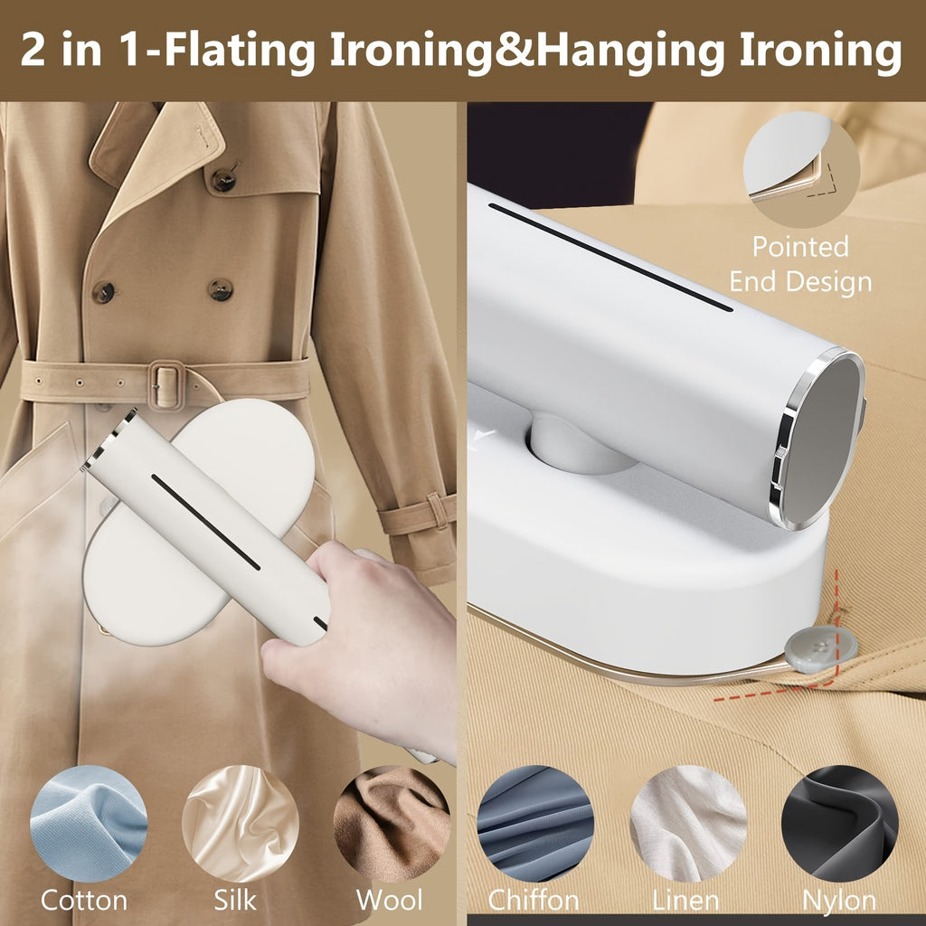 1200W Portable Handheld Steam Iron, Fast Heating in 10 Seconds, Horizontal And Vertical Steam Iron, Easy Mini Garment Steam Iron, Suitable for Home, Office And Travel, a Must-Have for Travel Experts