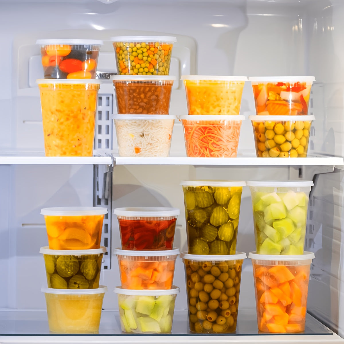 48pcs(24 Containers & 24 Lids) 16oz BPA-Free Durable Leakproof Deli Containers with Lids Set - Microwave & Dishwasher & Freezer Safe Stackable Sealed Fresh Container, Ideal Choice for Takeout Meal Preparation, Ready-to-Eat Packaging Kit